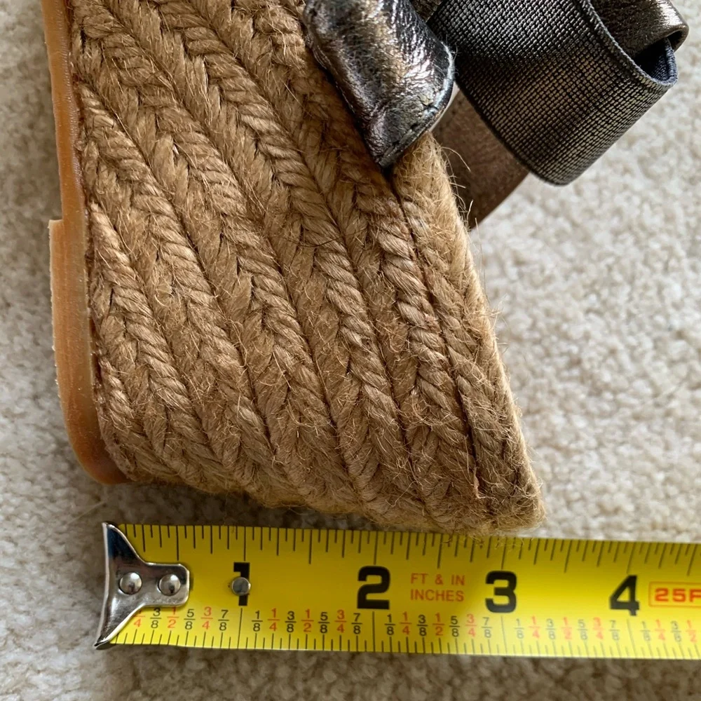Eric Michael Sandals Women’s EUR Size 41 Metallic Espadrilles Wedges Jute Sling